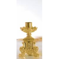 Bougeoir H 20 Cm Diam Bougie 5 Cm Doré