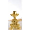 Bougeoir H 20 Cm Diam Bougie 5 Cm Doré