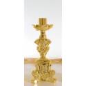 Bougeoir H 29 Cm Diam Bougie 5 Cm Doré