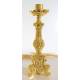 Bougeoir H 36 Cm Diam Bougie 5 Cm Doré