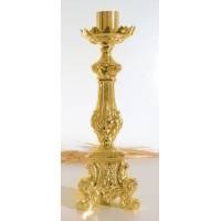 Bougeoir H 36 Cm Diam Bougie 5 Cm Doré