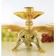 Bougeoir H 17 Cm Diam Bougie 4 Cm Doré