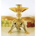 Bougeoir H 17 Cm Diam Bougie 4 Cm Doré