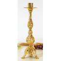 Bougeoir H 40 Cm Diam Bougie 4 Cm Doré