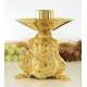 Bougeoir H 20 Cm Diam Bougie 5 Cm Doré
