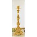Bougeoir H 53 Cm Diam Bougie 5 Cm Doré