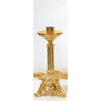 Kandelaar H 30 Cm Diam Kaars 4 Cm Verguld 