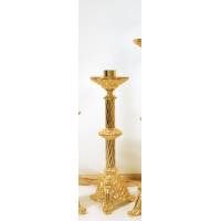Kandelaar H 40 Cm Diam Kaars 4 Cm Verguld 