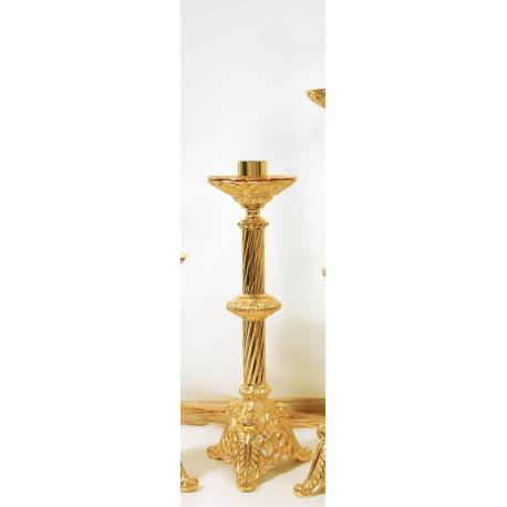Kandelaar H 40 Cm Diam Kaars 4 Cm Verguld 