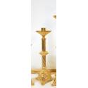 Bougeoir H 40 Cm Diam Bougie 4 Cm Doré