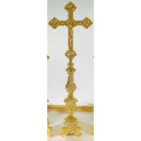 Croix Sur Base H 100 Cm Doré