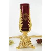H Sacrament Lamp Basis Triang. Diam 14 Cm H 31.5 Cm Verguld 