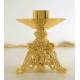 Bougeoir H 18 Cm Diam Bougie 5 Cm Doré