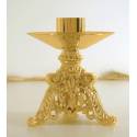 Bougeoir H 18 Cm Diam Bougie 5 Cm Doré