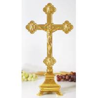 Croix Sur Base H 50 Cm Doré