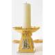 Bougeoir Base 12x12 Cm H 16 Cm Diam Bougie 6 Cm Bi-Couleur
