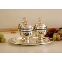Set Voor H. Oliën 3 Ampullen Cat/Chr/Inf D 22 Cm Verzilverd 