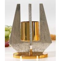 Kandelaar Basis Diam 9 Cm H 15 Cm Diam Kaars 5 Cm 2-Kleurig 