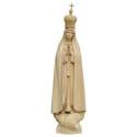 Statue en bois sculpté Notre Dame de Fatima avec couronne 14 cm bois naturel