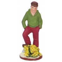 Santon Gateau 7 Cm Hommes Aux Fleurs