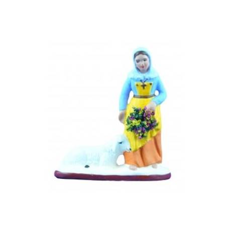 Santon Gateau 7 Cm Bergere Aux Fleurs