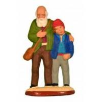 Santon Gateau 7 Cm Aveugle Et L'enfant