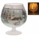 Photophore En Verre Paysage Enneige 14 Cm