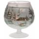 Photophore En Verre Paysage Enneige 14 Cm