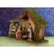 Crèche de Noël : cabane + 5 personnages de 7 cm (18,5 x 7 x 13,5 cm)