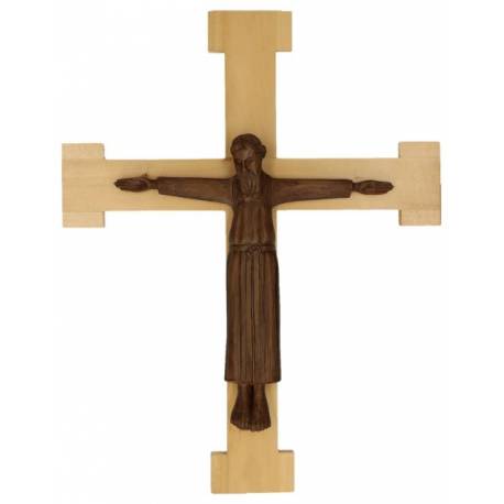 Christ En Majeste Resine Imitation Bois De Noyer 41 Cm