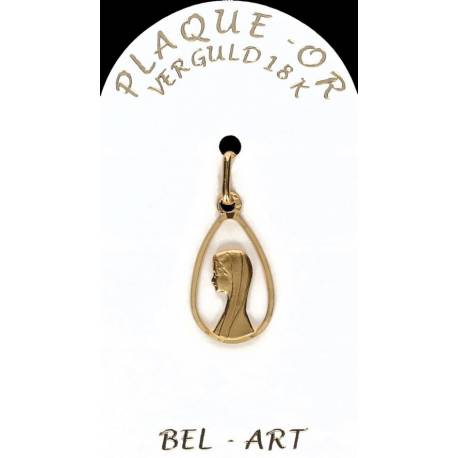 Médaille plaqué-or - Vierge Ajourée