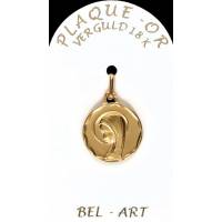 Médaille plaqué-or - Vierge - 15 mm