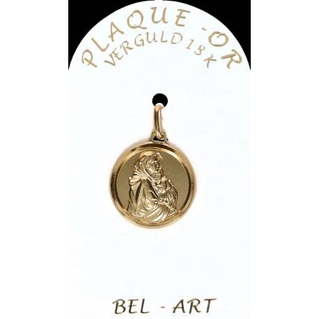 Medaille plaqué-goud - O.L.V. met Kind - 16 mm 