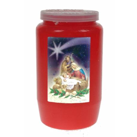 Kaars 3 Dagen / rood / Kersttafereel 