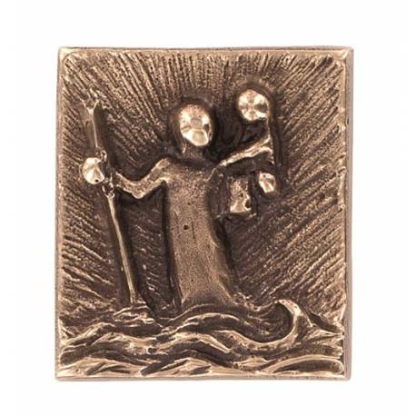 Medaille Aimantee St Christophe-Bronze-3.5 X 3 Cm