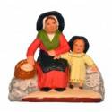 Santon Gateau 7 Cm Zittende Vrouw Met Kind 