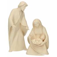 Ste Famille Jesus Séparé Bois Sculpté 19 Cm Naturel Ciré