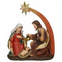Nativité colorée avec étoile (15x12x5 cm)