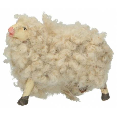 Napolitaanse Santon 12 Cm Rechtstaande schaap met wol 