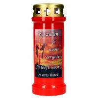 Kaars 6D / KK / Rood / Wij zullen je nooit vergeten 