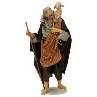 Houtsnijwerk Herder/Lam 20 Cm / Gekleurd 