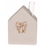Maison 9.5 X 6 X 4 Cm + Vase En Verre