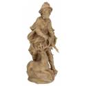 Houtsnijwerk beeld Heilige Hubertus 25 cm gepatineerd hout 
