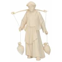 Berger Avec Cruches pour personnages de crèche de 16 cm bois naturel