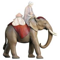 Olifant zonder bagage en zonder drijver : houtsnijwerk kerstgroep Komet 12 cm 