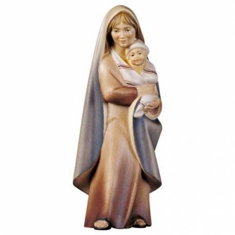 Bergère avec son bébé : crèche de Noël en bois Komet 12 cm