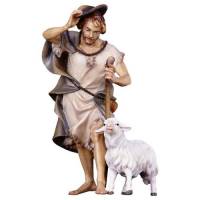 Houtsnijwerk Herder/Hoed/Schaap 10 Cm / Gekleurd 