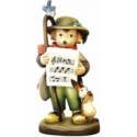 Bois Sculpte Berger Chantant 7.5 Cm Couleur