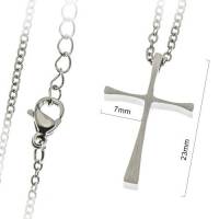 Croix 23 mm avec chaîne acier inoxydable
