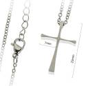Croix 23 mm avec chaîne acier inoxydable